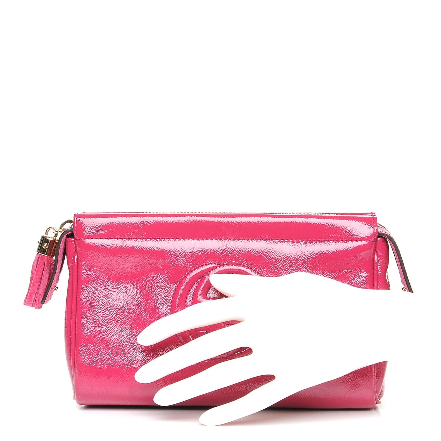 Soft Patent Soho Cosmetic Case Bright Bougainvillea