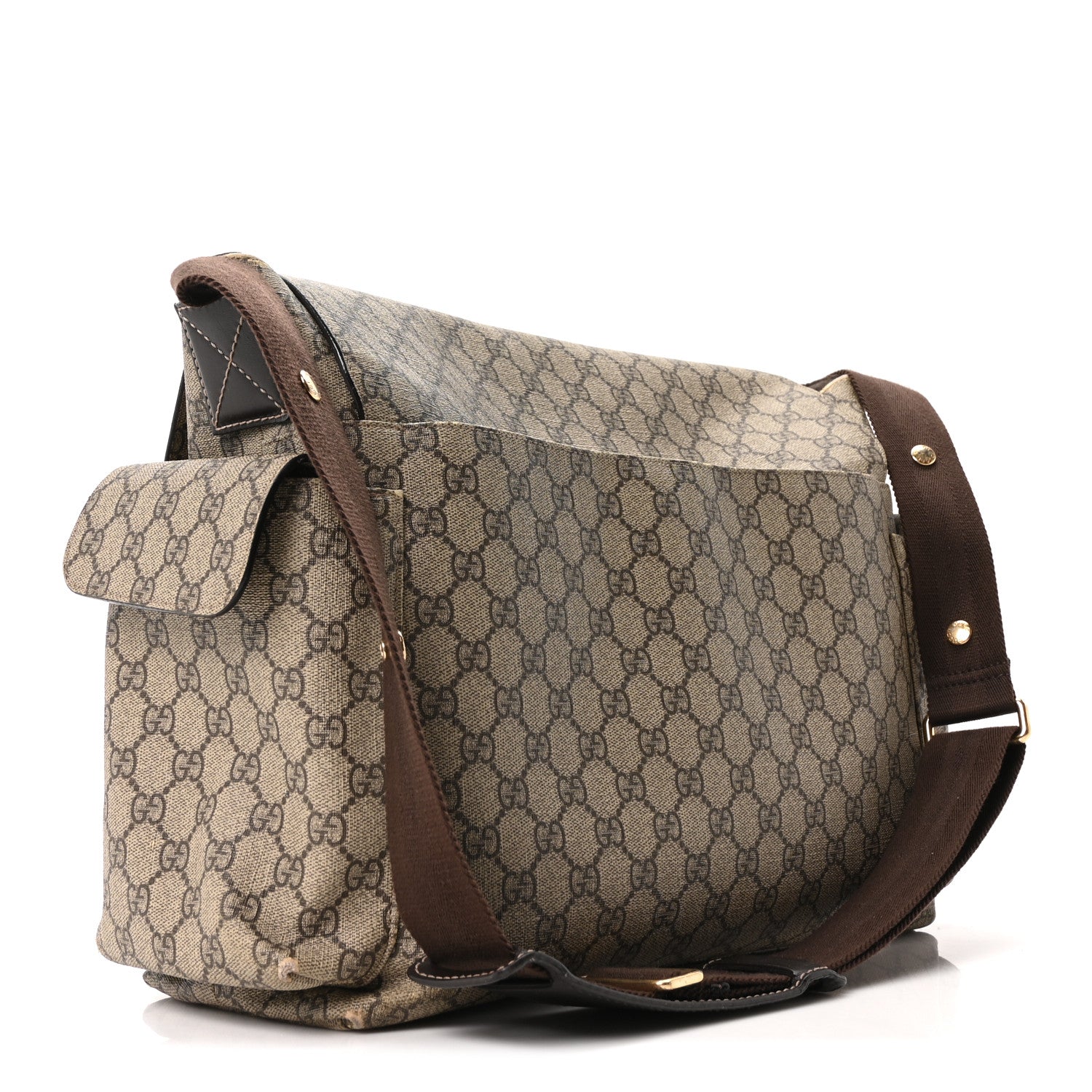 Gucci GG Plus Monogram Messenger Diaper Bag Dark Brown 3 of 10