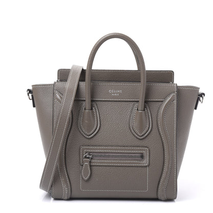 Celine Drummed Calfskin Nano Luggage Souris 1 of 13