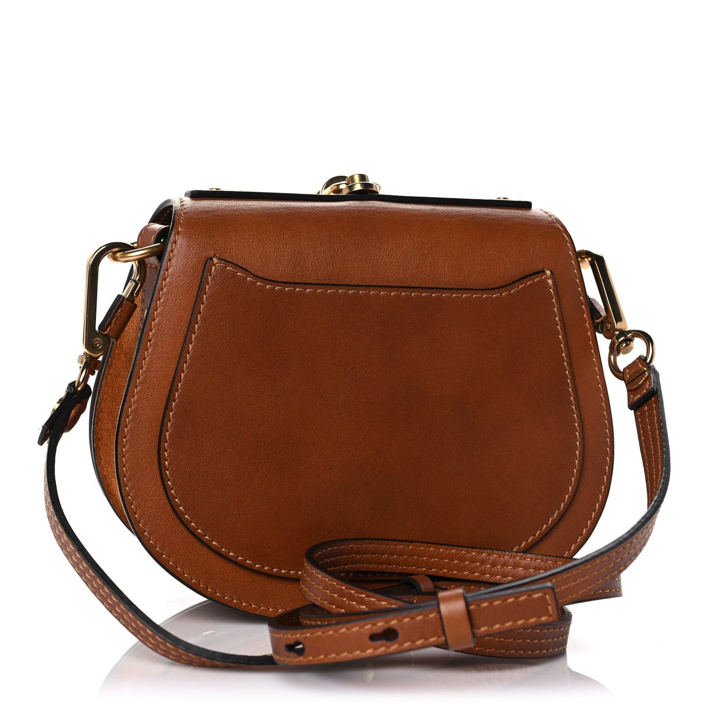 Calfskin Suede Small Nile Bracelet Bag Caramel