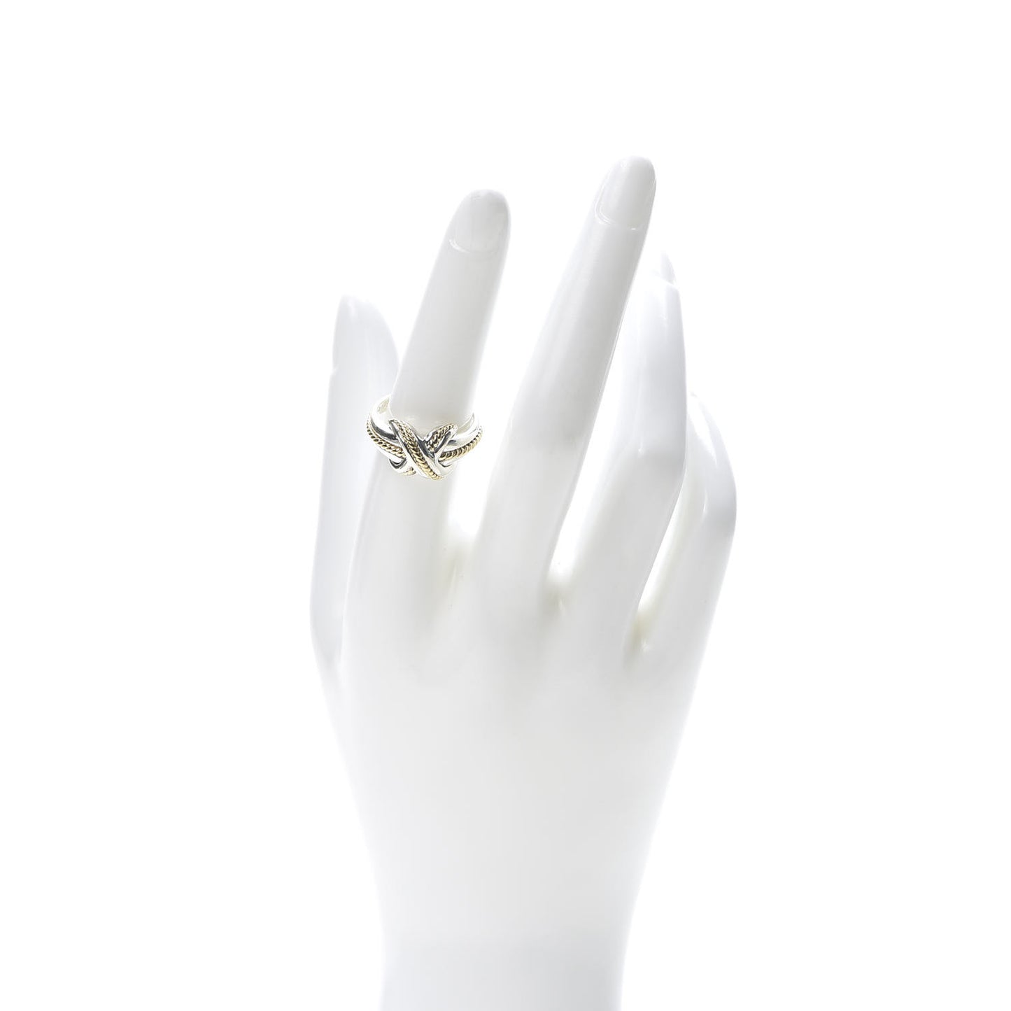 Sterling Silver 18K Yellow Gold Signature X Ring 54 7