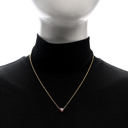 David Yurman 18K Yellow Gold Garnet Heart Pendant Necklace 2 of 5
