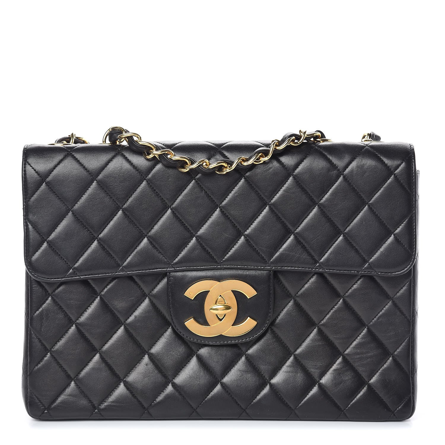 Chanel Lambskin Quilted Jumbo Single Flap Black 1 of 16