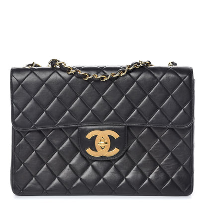 Chanel Lambskin Quilted Jumbo Single Flap Black 1 of 16