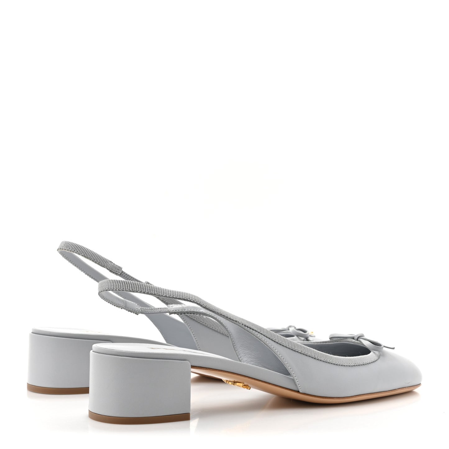 Nappa Triangle Bow 45mm Slingback Pumps 39 Fiordaliso