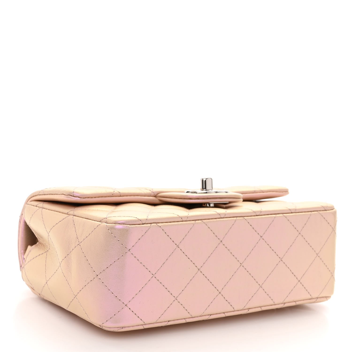 Chanel Iridescent Calfskin Quilted Mini Rectangular Flap Pink 4 of 10