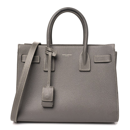 Saint Laurent Grained Calfskin Topstich Baby Sac De Jour Grey 1 of 15