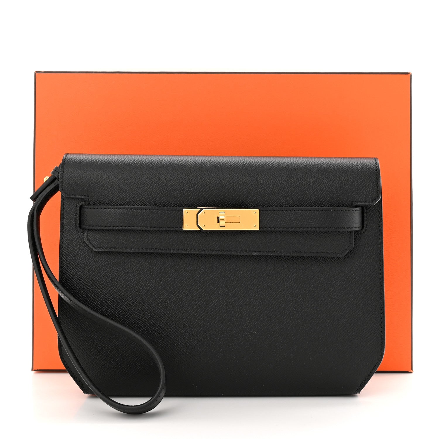 Hermes Epsom Kelly Depeches 25 Pouch Black 11 of 11