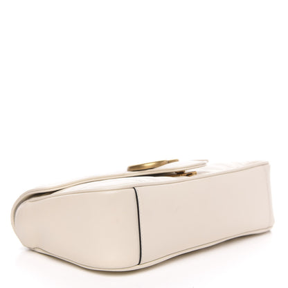 Gucci Calfskin Matelasse Small GG Marmont Shoulder Bag White 4 of 12