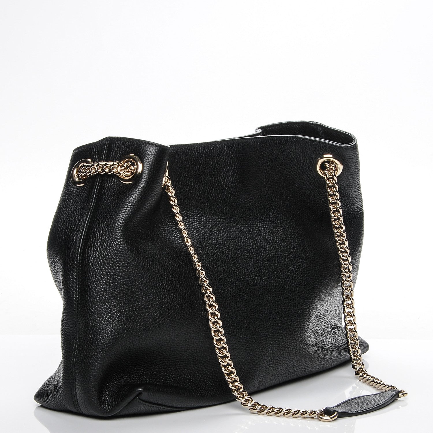 Gucci Pebbled Calfskin Medium Soho Chain Shoulder Bag Black 3 of 6