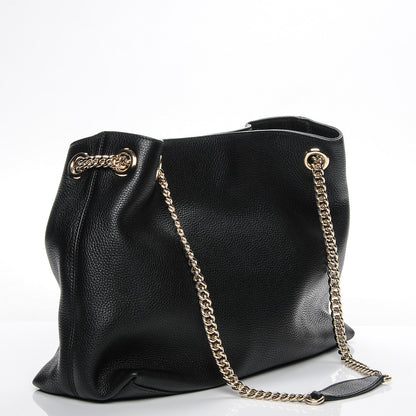 Gucci Pebbled Calfskin Medium Soho Chain Shoulder Bag Black 3 of 6