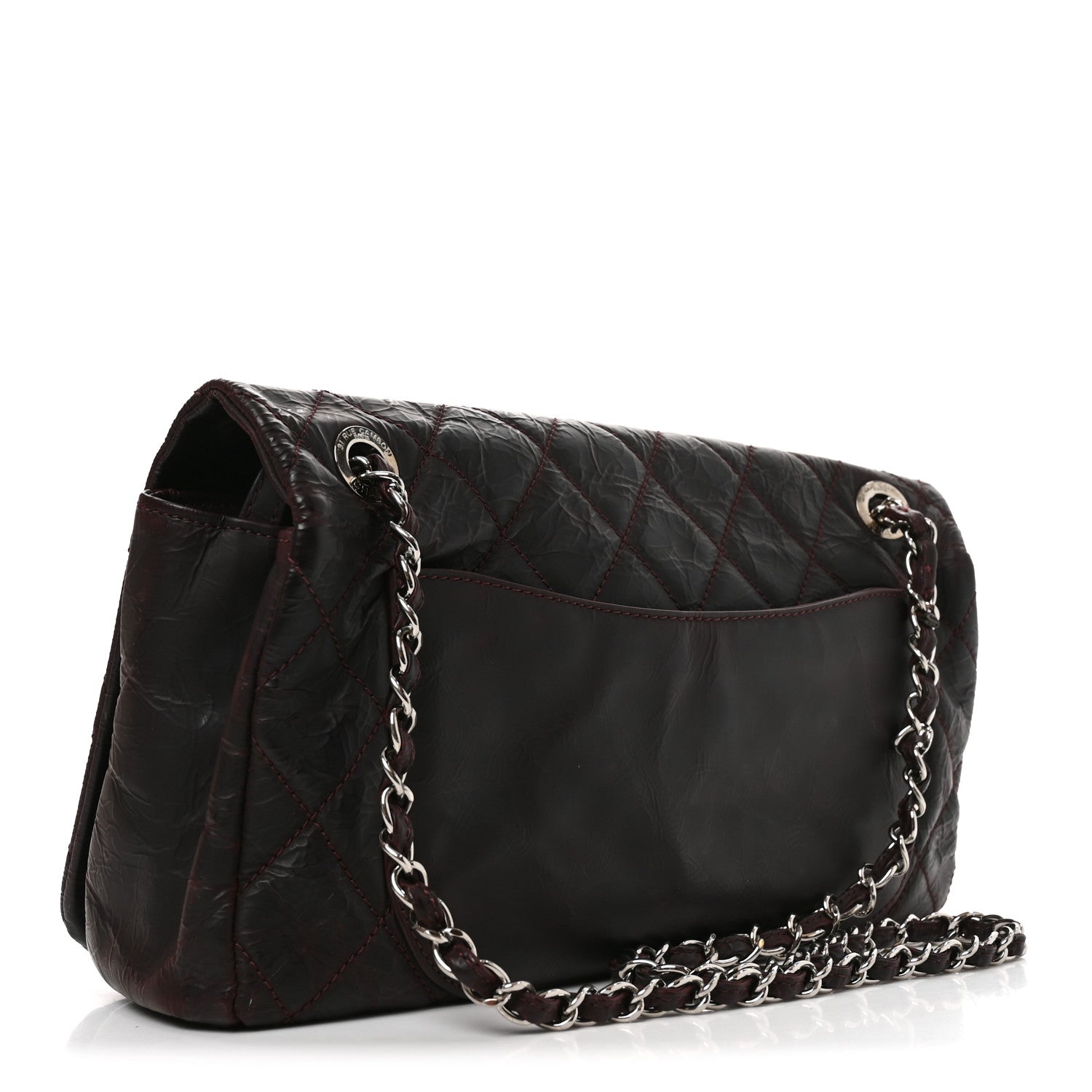 Chanel Glazed Calfskin Quilted CC Single Flap Burgundy 2 of 9