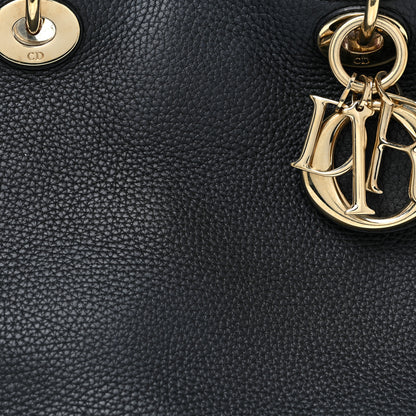 Christian Dior Bullcalf Medium Diorissimo Tote Black Rose Indien 8 of 12