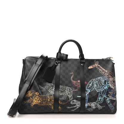 Louis Vuitton Damier Graphite Stamps Keepall Bandouliere 50 1 of 8