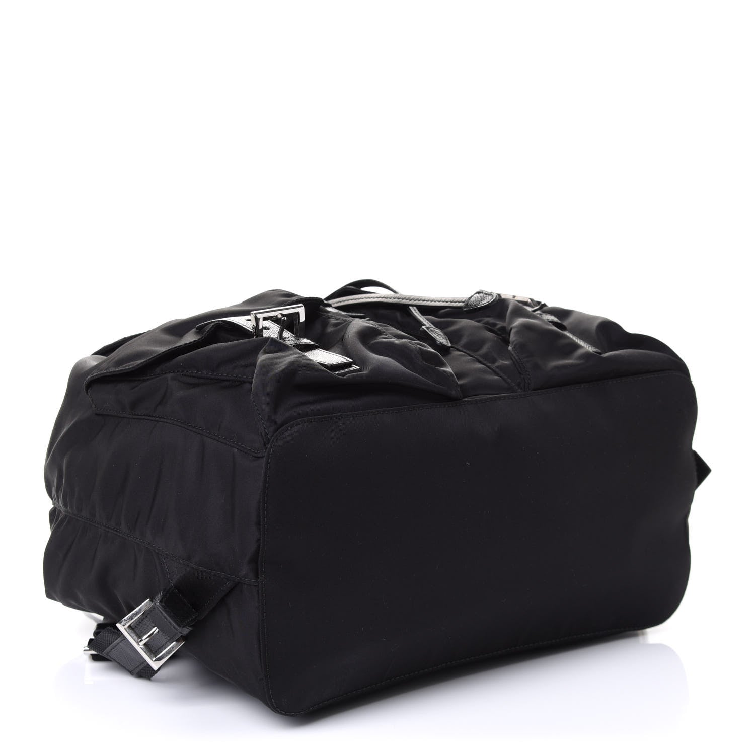 Prada Tessuto Nylon Saffiano Medium Backpack Black 3 of 4