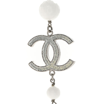 Chanel Enamel Crystal CC Long Necklace White 4 of 6
