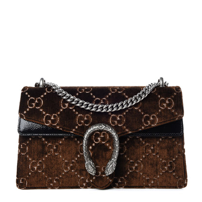 Gucci Velvet Skipper GG Monogram Small Dionysus Shoulder Bag Brown Black 1 of 9