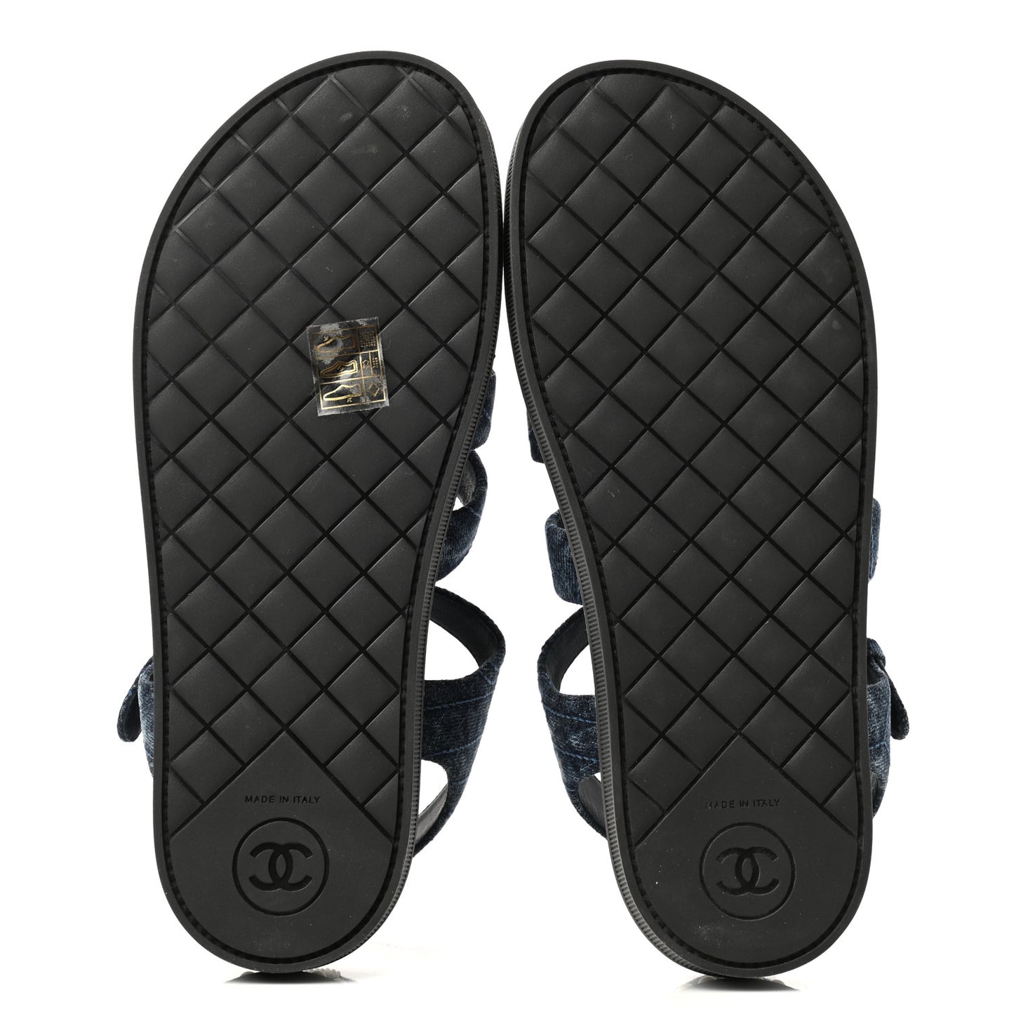 Denim Pearl Flat Sandals 36 Blue