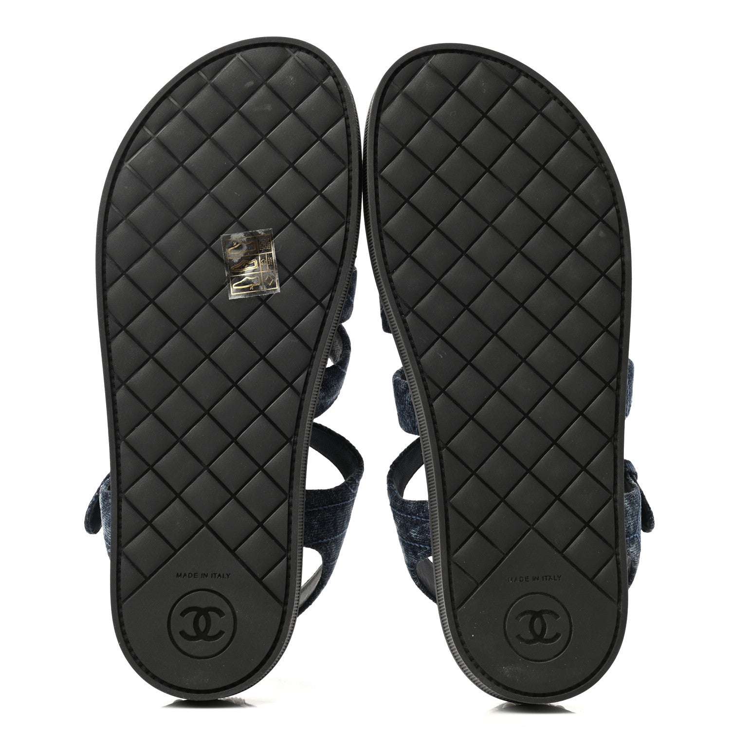 Chanel Denim Pearl Flat Sandals 36 Blue 5 of 8