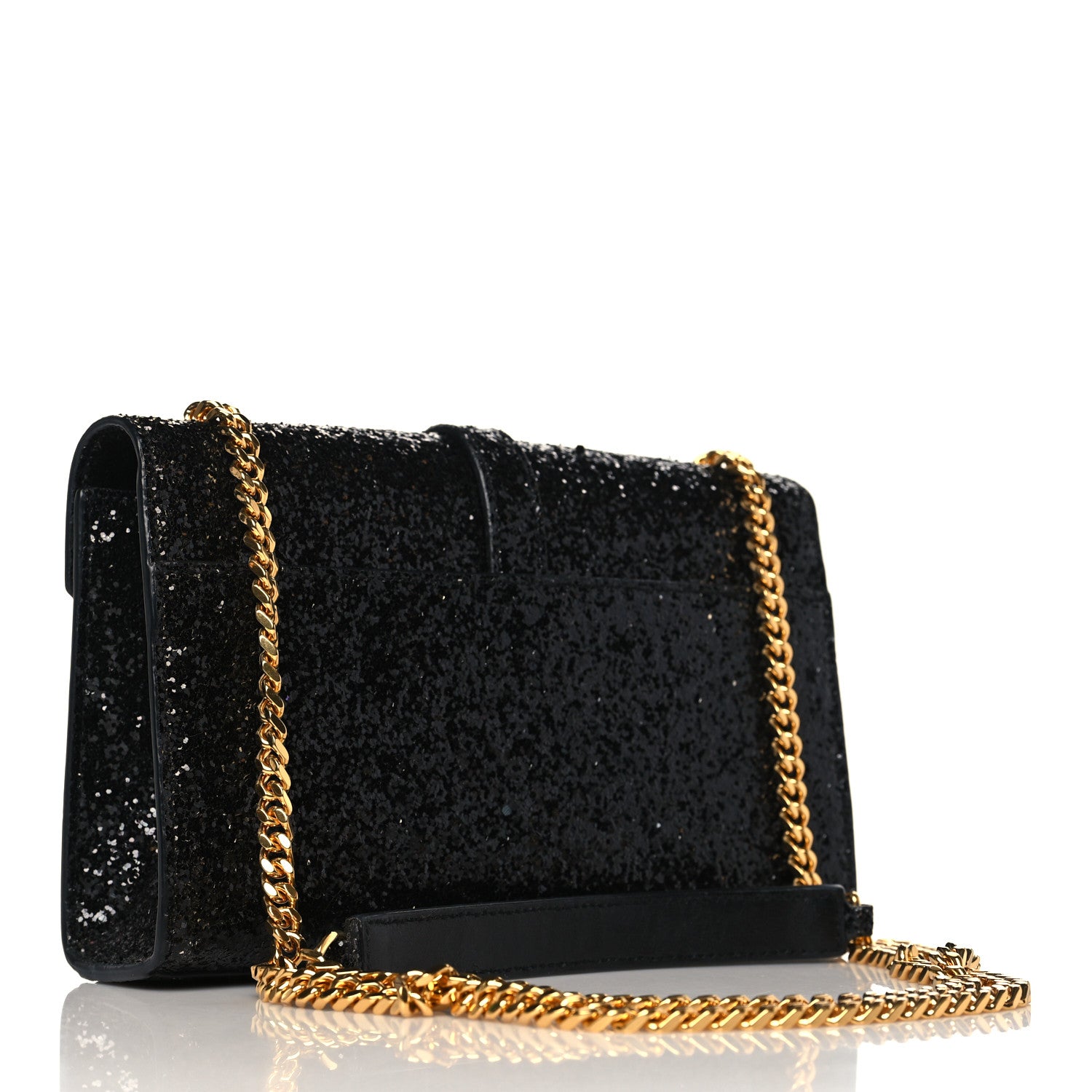 Saint Laurent Glitter Monogram Galactica Satchel Black 3 of 9