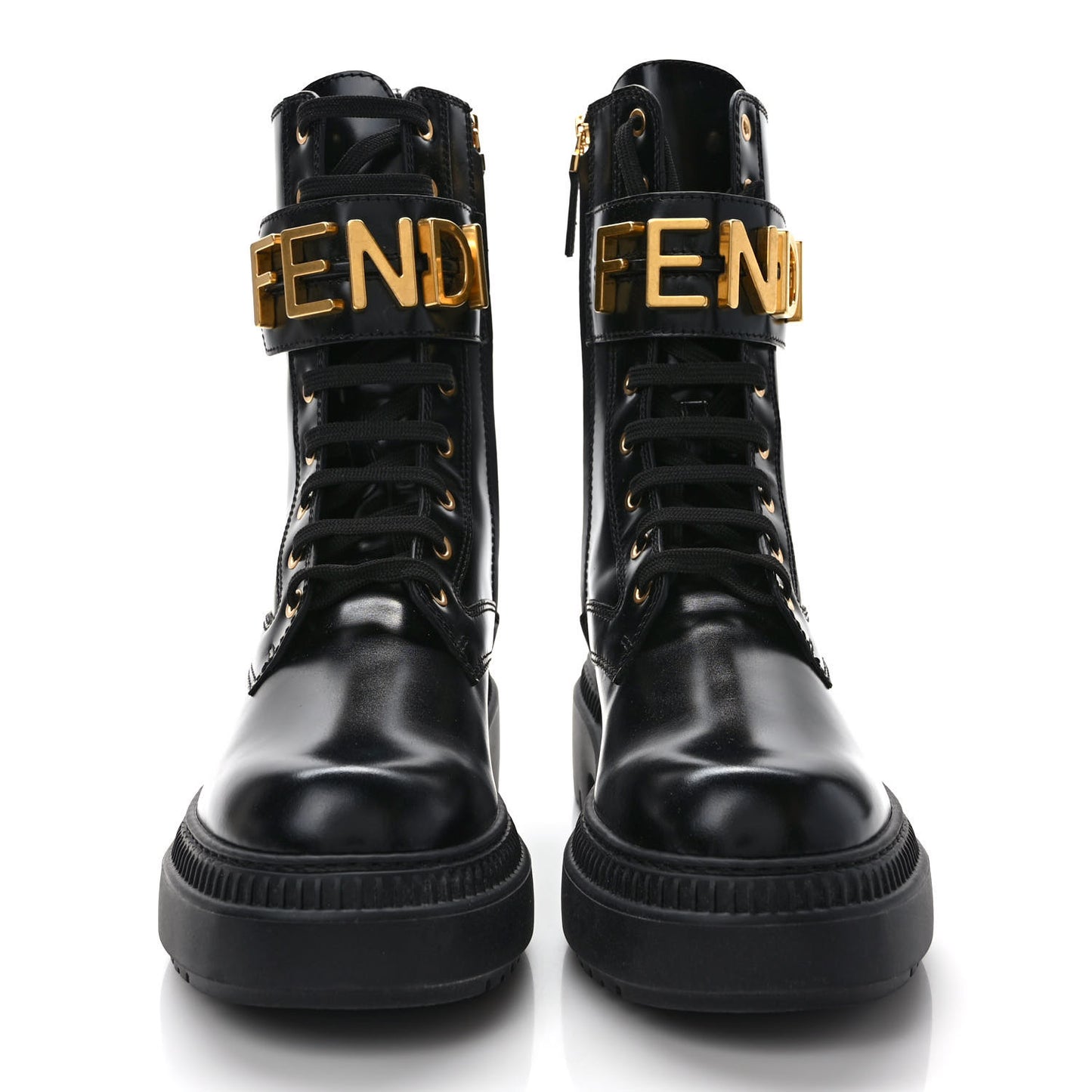 Vitello Abrasivato Fendigraphy 50mm Biker Boots 39 Black