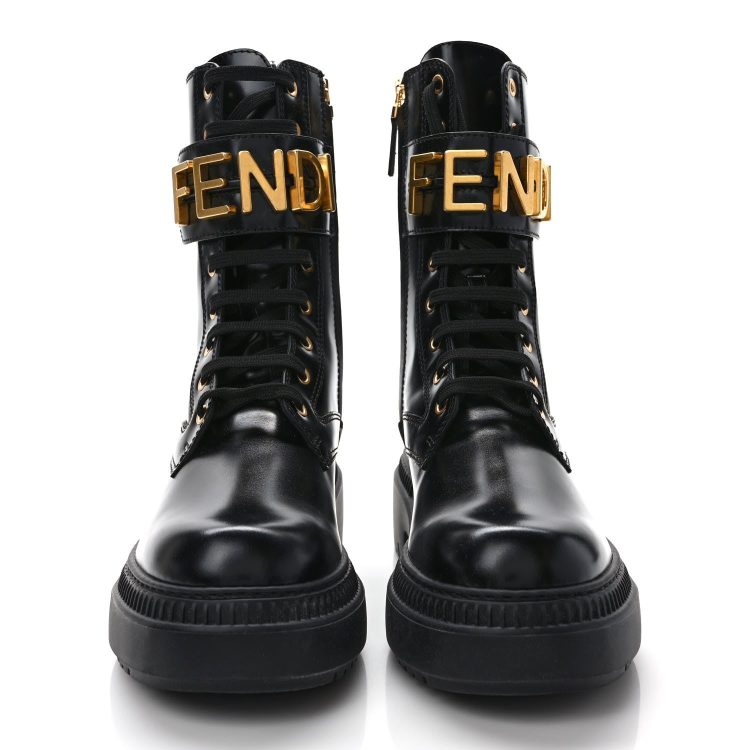 Fendi Vitello Abrasivato Fendigraphy 50mm Biker Boots 39 Black 2 of 9