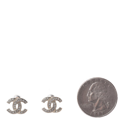 Chanel Crystal Mini CC Earrings Gold 2 of 5