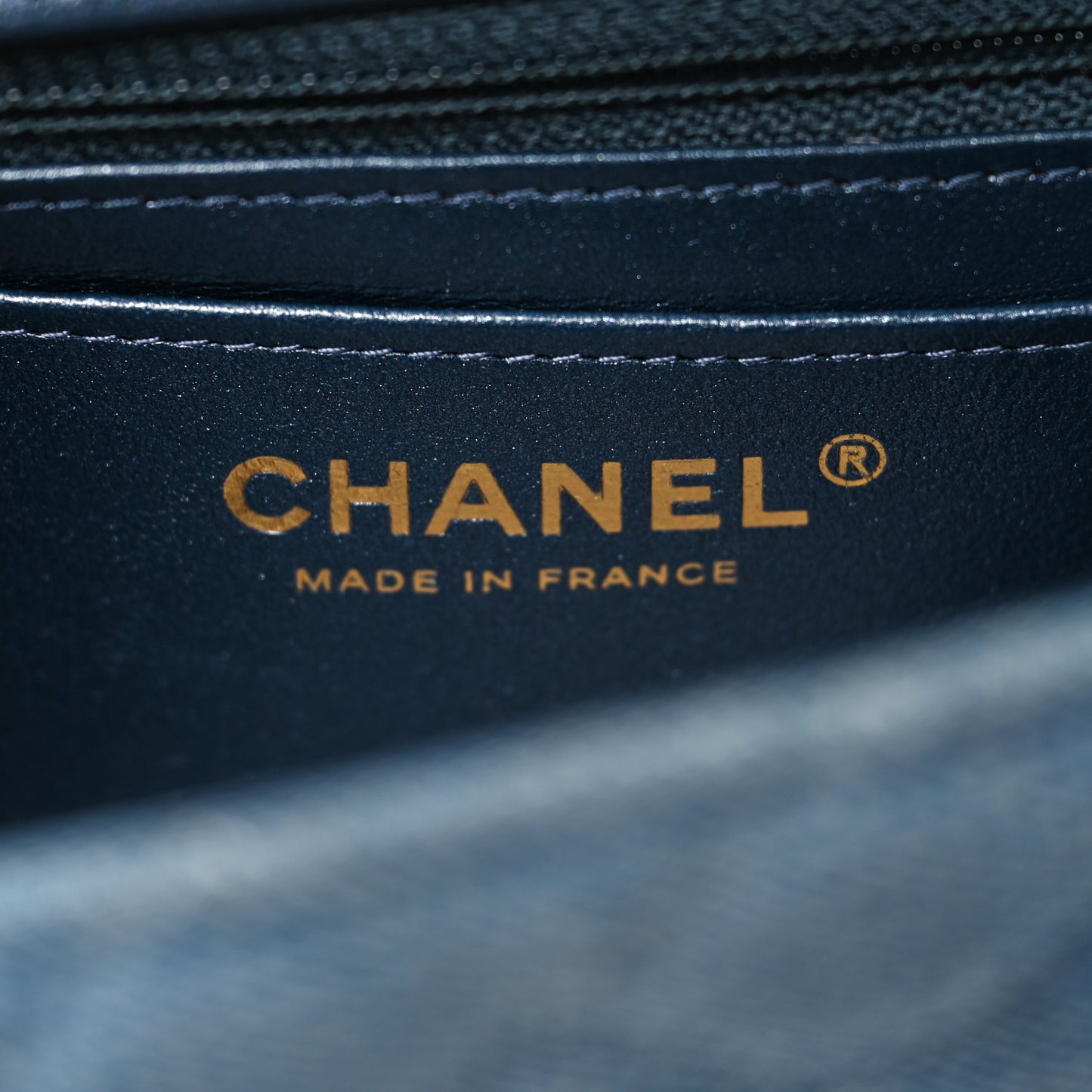 Washed Denim Quilted Mini Rectangular Flap Blue