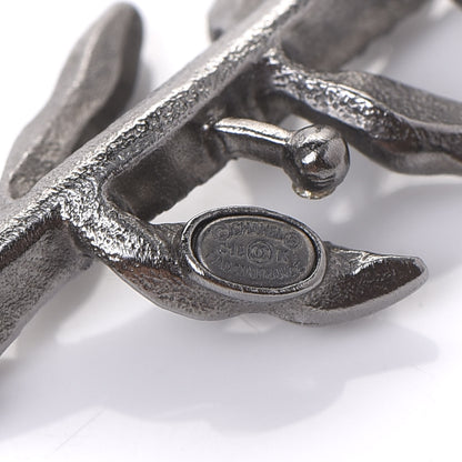 Chanel Pearl Crystal CC Drop Earrings Silver 4 of 5