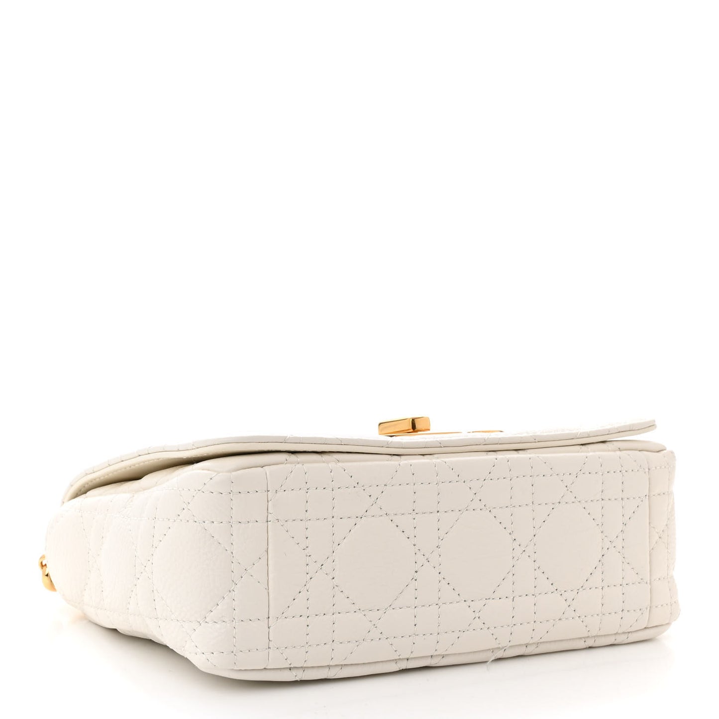 Calfskin Cannage Small Caro Bag Ivory