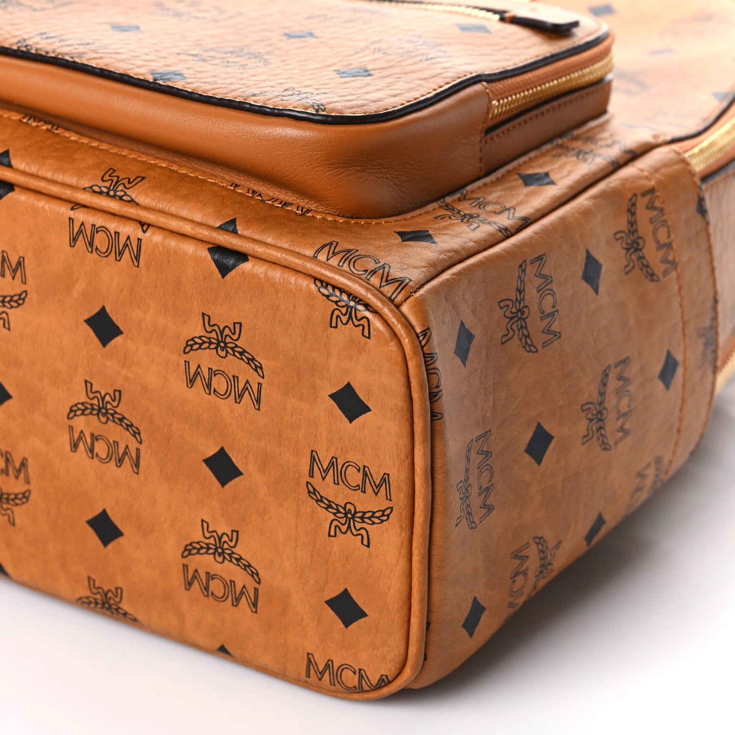 MCM Visetos Small Stark Backpack Cognac 9 of 9