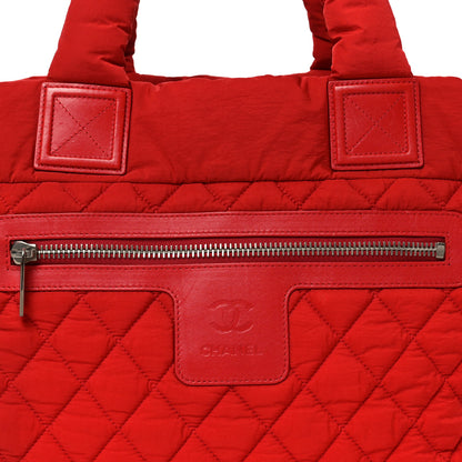 Chanel Nylon Quilted Large Coco Cocoon Tote Red 8 of 10