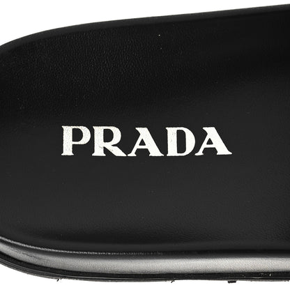 Prada Nappa Soft Padded Triangle Slide Sandals 39.5 Black 8 of 9