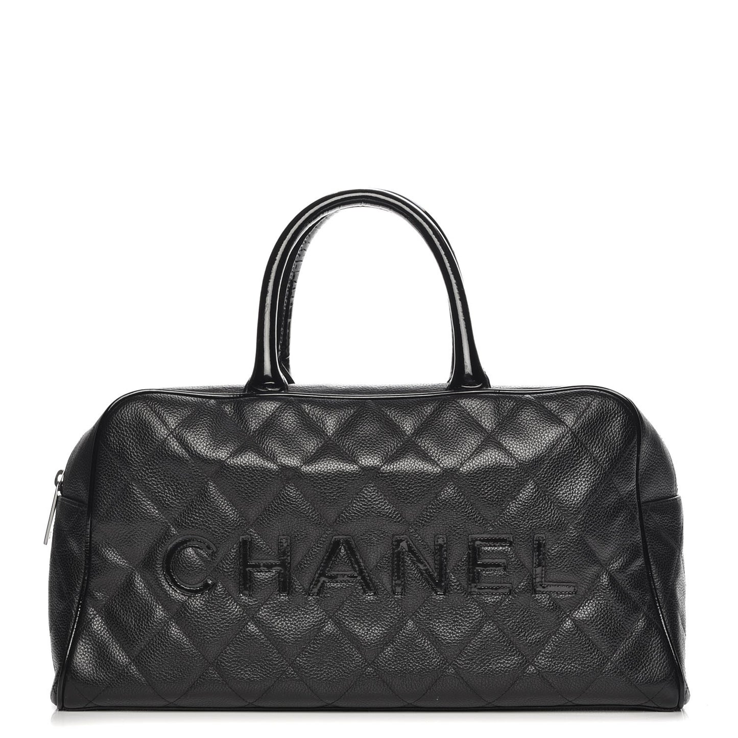 Caviar Patent Large Bowler Black