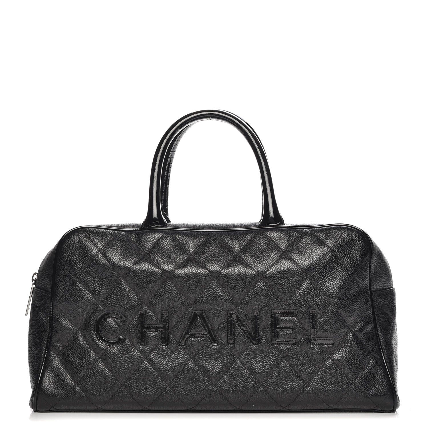 Chanel Caviar Patent Large Bowler Black 1 of 8