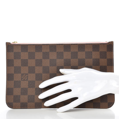 Louis Vuitton Damier Ebene Neverfull MM GM Pochette Rose Ballerine 2 of 8