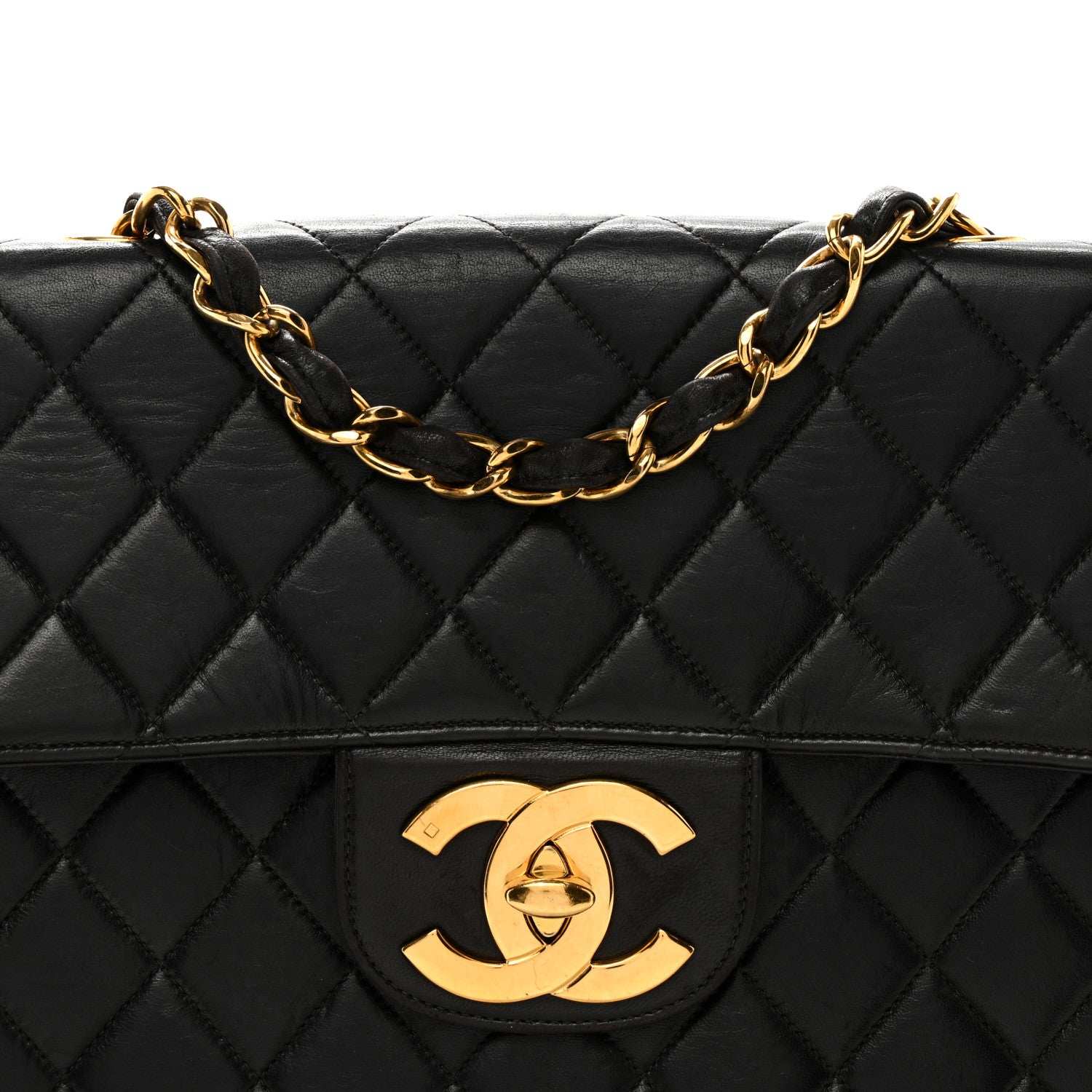 Chanel Lambskin Quilted XL Jumbo Single Flap Black 9 of 14