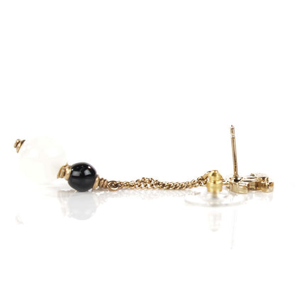 Chanel Enamel Beaded CC Drop Earrings Black Gold 4 of 4