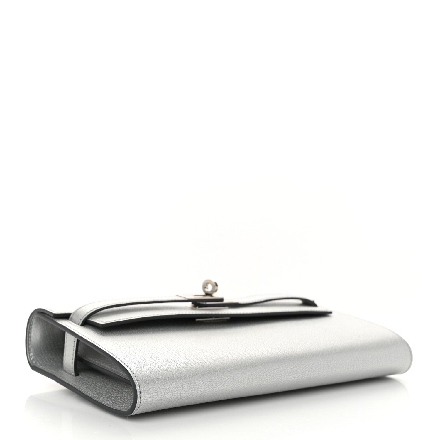 Hermes Metallic Chevre Chamkilight Kelly Wallet To Go Argent 4 of 11
