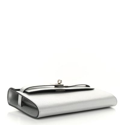 Hermes Metallic Chevre Chamkilight Kelly Wallet To Go Argent 4 of 11
