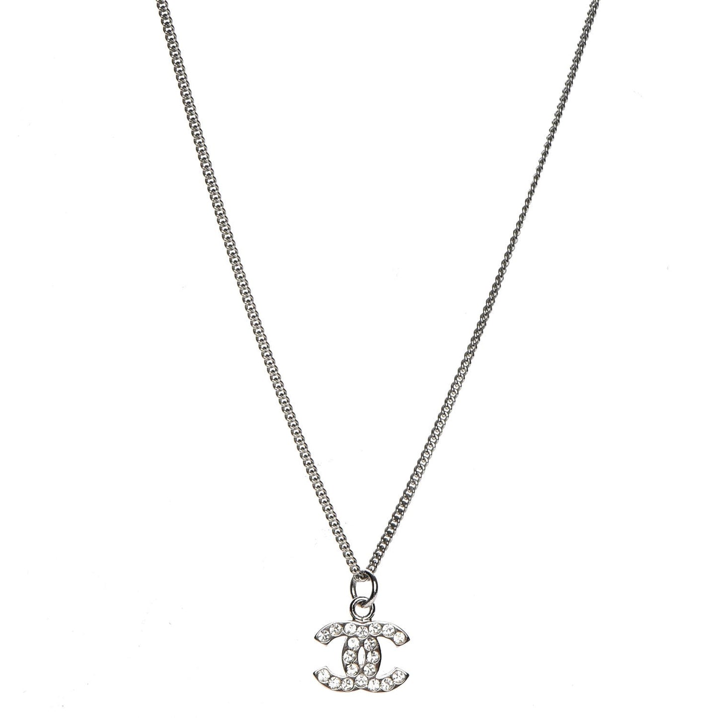Crystal Timeless CC Necklace Silver