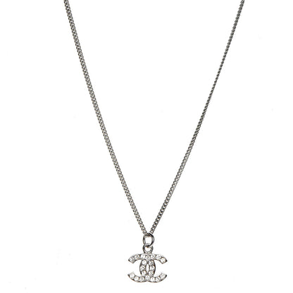 Chanel Crystal Timeless CC Necklace Silver 1 of 5
