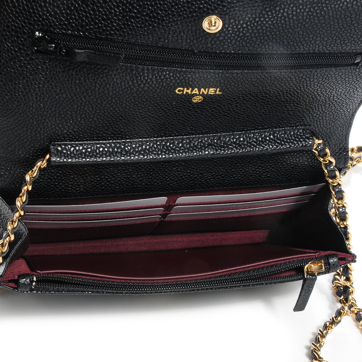 Caviar Quilted Wallet On Chain WOC Black