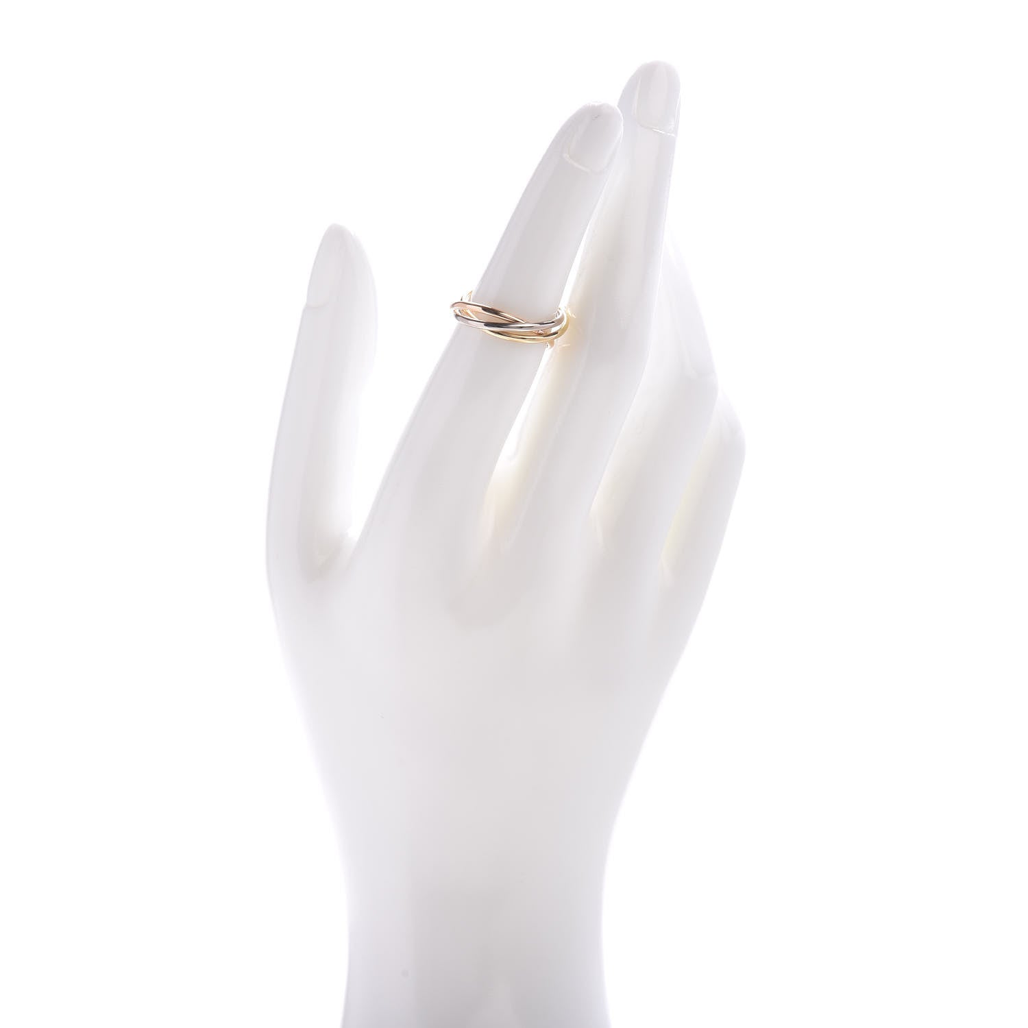 Cartier 18K Pink Yellow White Gold Extra Small Trinity Ring 51 5.75 2 of 5