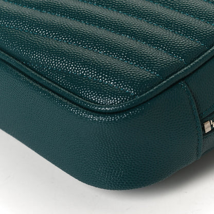 Saint Laurent Grain De Poudre Matelasse Monogram Mini Lou Camera Bag Petrol Green 12 of 12