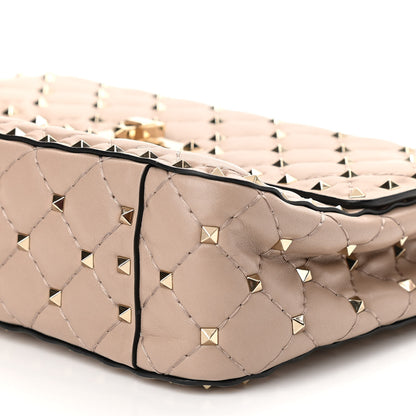 Valentino Garavani Lambskin Medium Rockstud Spike Shoulder Bag Poudre 9 of 9