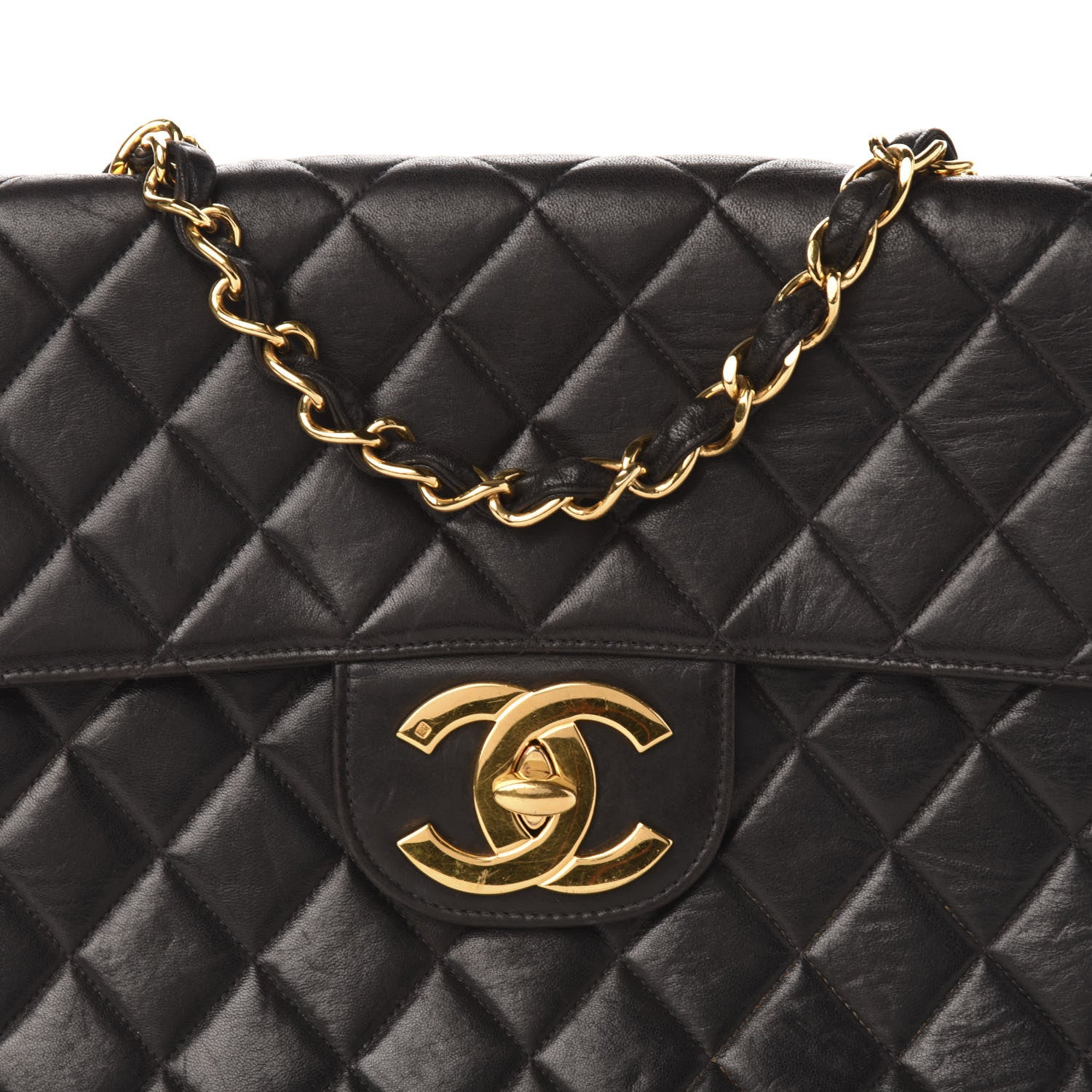 Chanel Lambskin Quilted Jumbo Single Flap Black 11 of 11