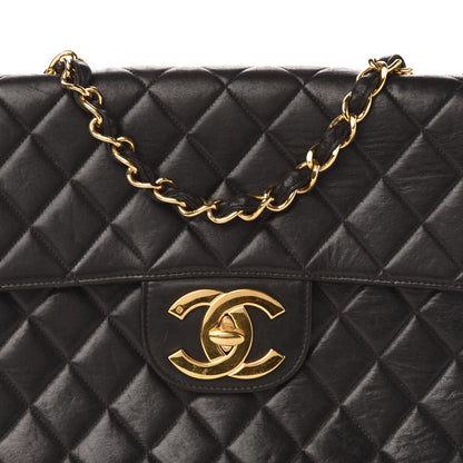Chanel Lambskin Quilted Jumbo Single Flap Black 11 of 11