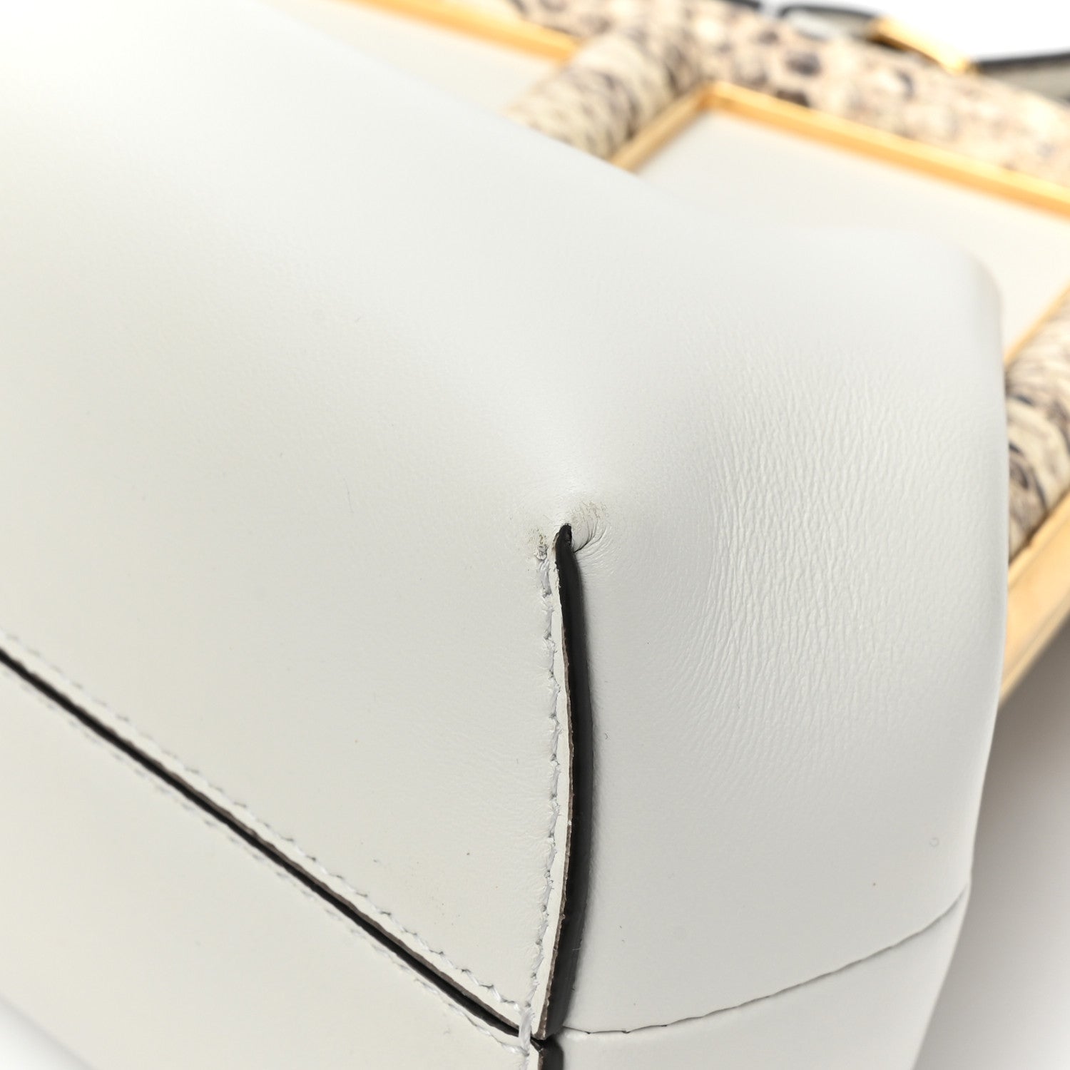 Fendi Shiny Nappa Snakeskin Small Fendi First White Roccia 12 of 13