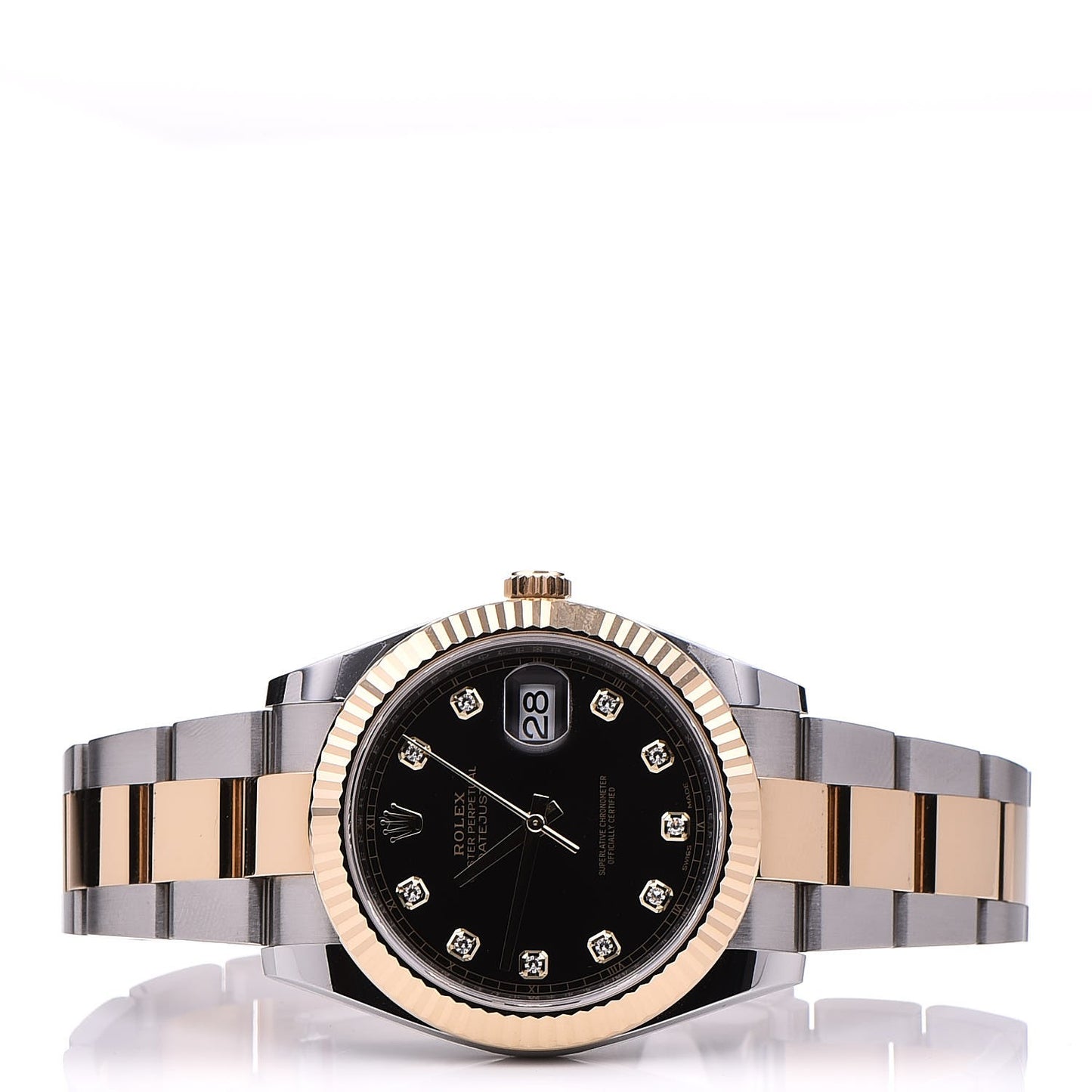 18K Yellow Gold Stainless Steel Diamond 41mm Oyster Perpetual Datejust Watch